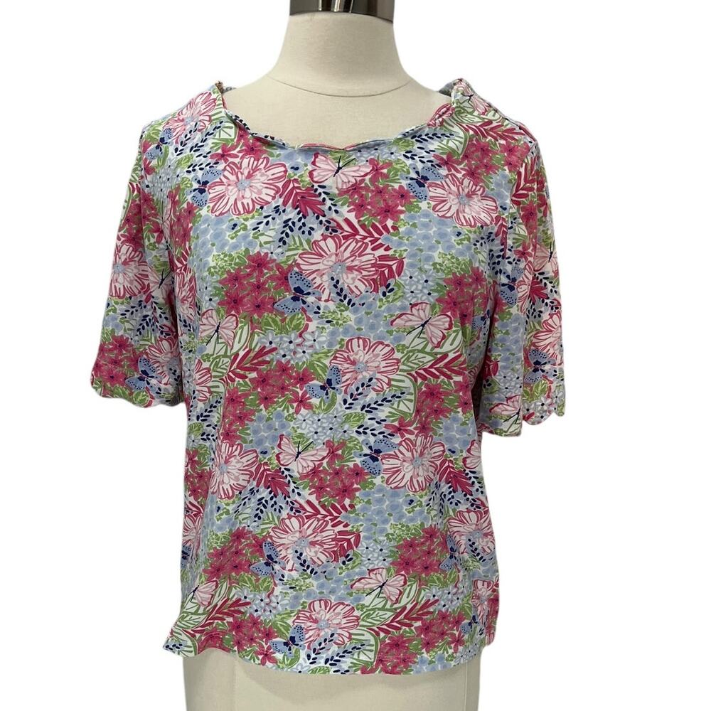 APPLESEED'S Butterfly & Floral Scalloped Short Sleeve PL